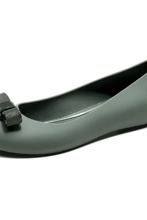 Melissa Women's Sandals Butterfly Knot Low Cut Flat Jelly Shoes Summer Beach Vacation Flip Flops Comfortable Casual Slip-On